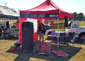 Spotted with our lump charcoal and a box of Firebrand Briquettes — at Orange Showground.