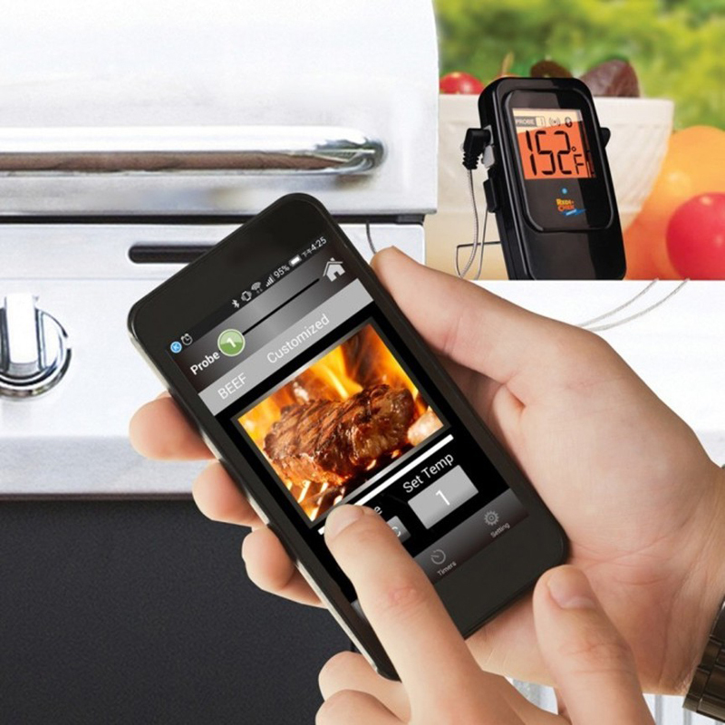 Maverick BT-600 iChef Bluetooth Digital Instant Read Cooking Kitchen  Grilling Smoker BBQ Wireless Probe Meat Thermometer, Black